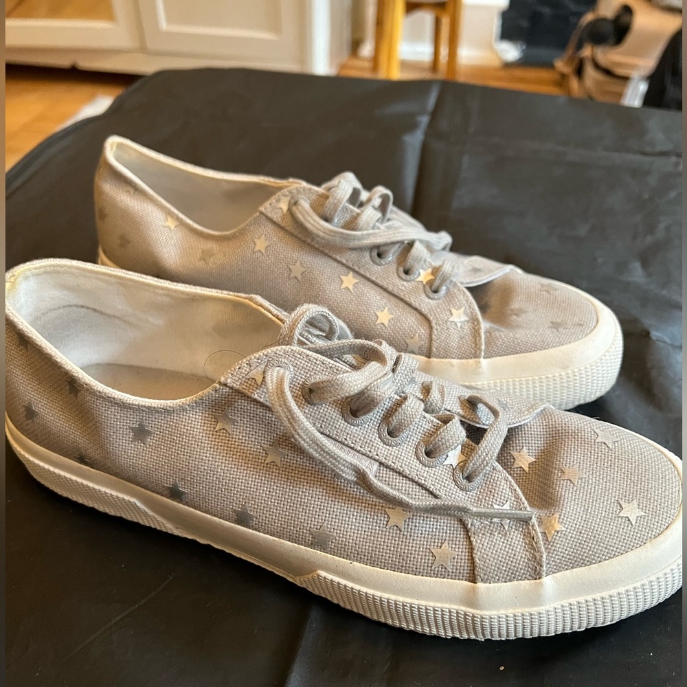 Superga Grey Silver Star Sneakers COTU 2750 | size 9.5